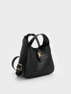 Mini Adalyn Croc-Effect Hobo Bag