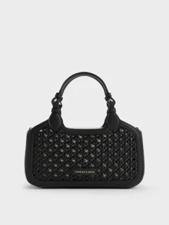 Mini Azure Woven Tote Bag