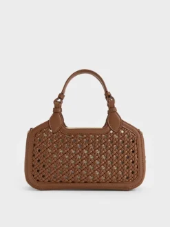 Mini Azure Woven Tote Bag