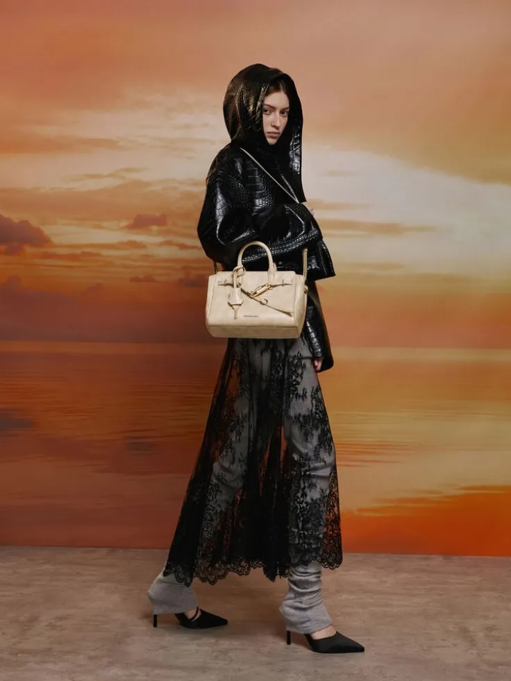 Mini Delfina Belted Tote Bag