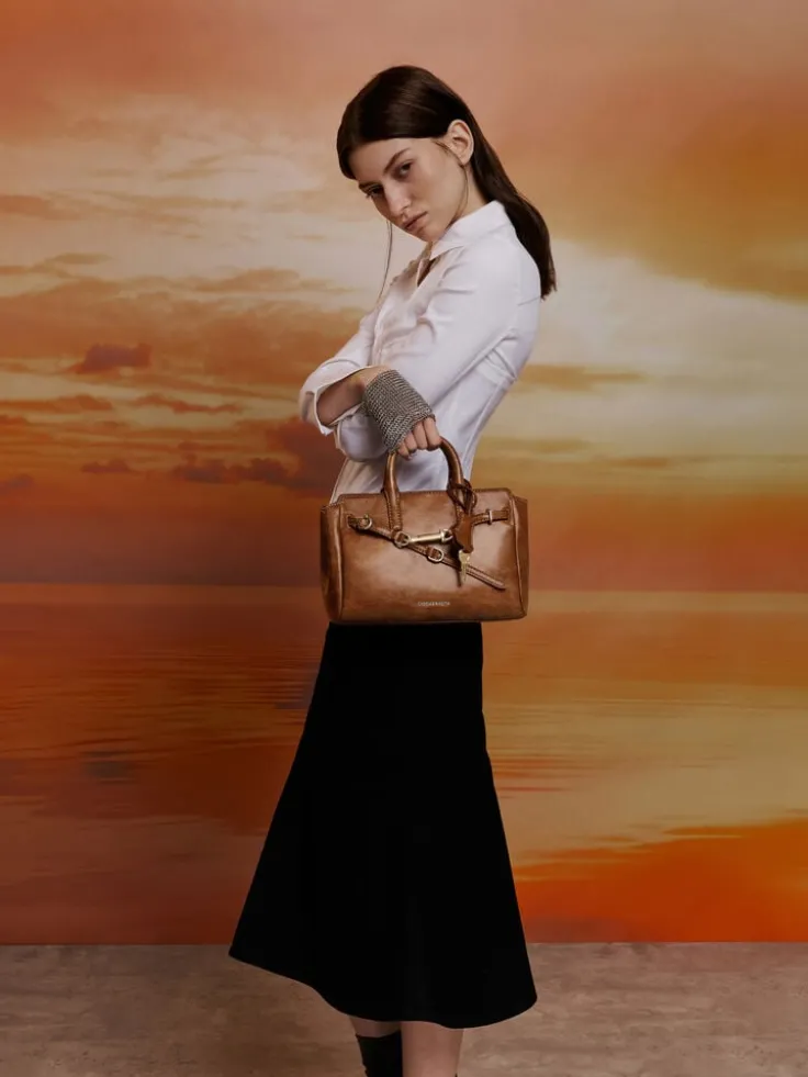 Mini Delfina Belted Tote Bag
