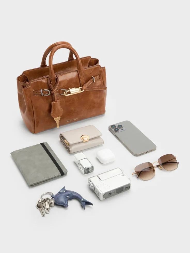 Mini Delfina Belted Tote Bag
