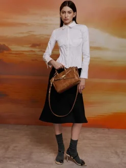 Mini Delfina Belted Tote Bag