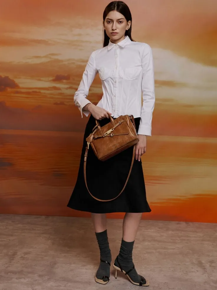 Mini Delfina Belted Tote Bag