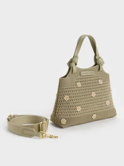 Mini Ida Flower Knitted Tote Bag