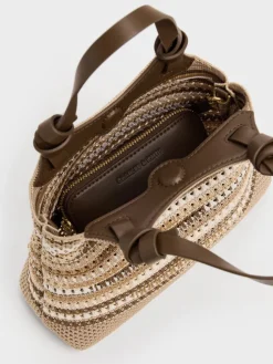 Mini Ida Multi-Stripe Knitted Tote Bag