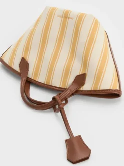Mini Ivanna Canvas Striped Tote Bag
