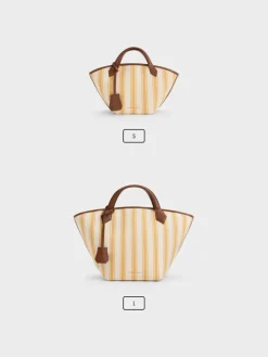 Mini Ivanna Canvas Striped Tote Bag
