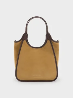 Mini Sianna Contrast-Trim Tote Bag