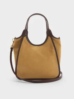 Mini Sianna Contrast-Trim Tote Bag