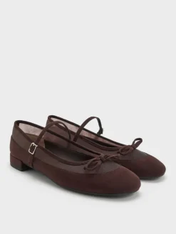 Mulligan Faux Suede & Mesh Mary Janes