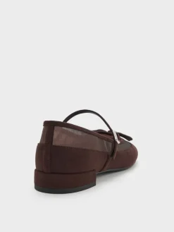 Mulligan Faux Suede & Mesh Mary Janes