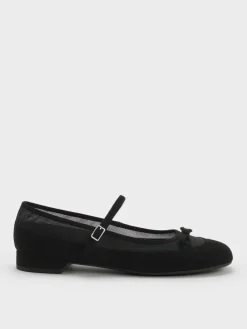 Mulligan Faux Suede & Mesh Mary Janes