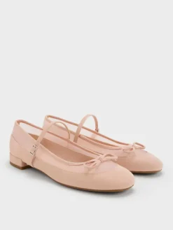 Mulligan Faux Suede & Mesh Mary Janes