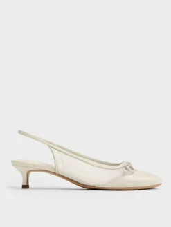 Mulligan Mesh Bow Slingback Pumps