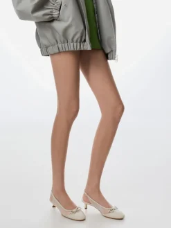 Mulligan Mesh Bow Slingback Pumps