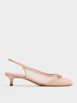 Mulligan Mesh Bow Slingback Pumps