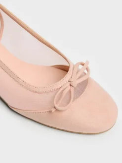 Mulligan Mesh Bow Slingback Pumps