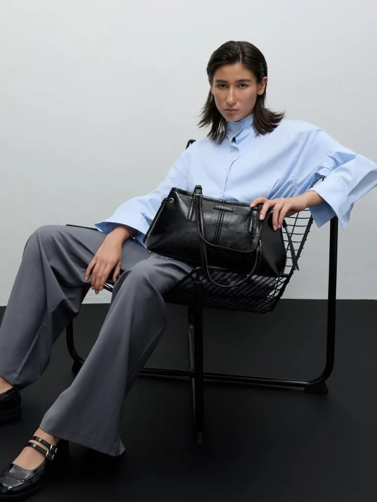 Noane Elongated-Handle Shoulder Bag