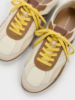 Nylon & Leather Sneakers
