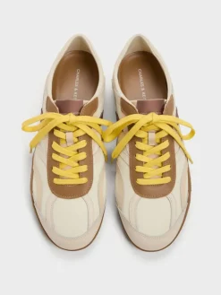 Nylon & Leather Sneakers