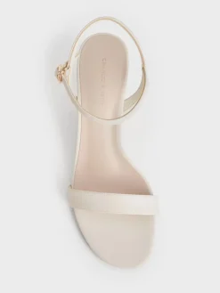 Oleana Clear Trapeze Heel Sandals