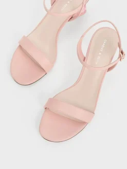 Oleana Clear Trapeze Heel Sandals