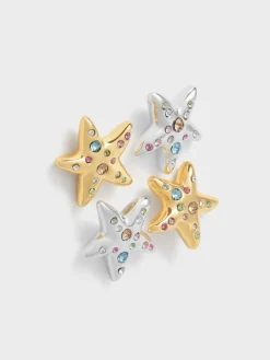 Orinda Crystal Starfish Stud Earrings