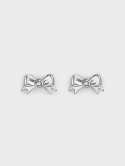 Paige Crystal-Bow Stud Earrings