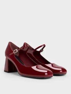Patent Block-Heel Mary Jane Pumps