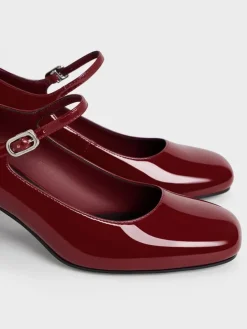 Patent Block-Heel Mary Jane Pumps