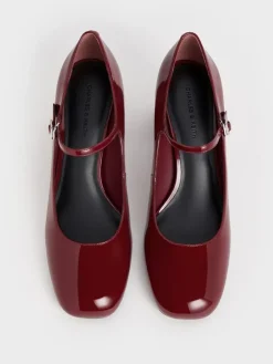 Patent Block-Heel Mary Jane Pumps