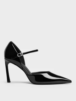 Patent Pointed D'Orsay Stiletto Pumps