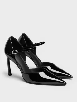 Patent Pointed D'Orsay Stiletto Pumps