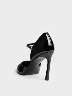 Patent Pointed D'Orsay Stiletto Pumps