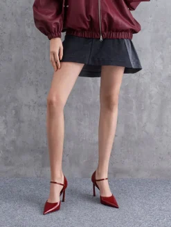 Patent Pointed D'Orsay Stiletto Pumps