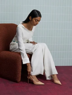 Patent Pointed Slingback Pumps