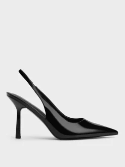 Patent Pointed Slingback Pumps