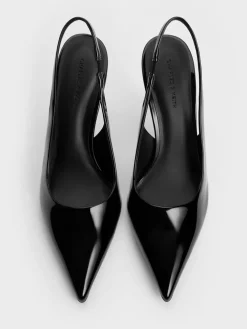 Patent Pointed Slingback Pumps