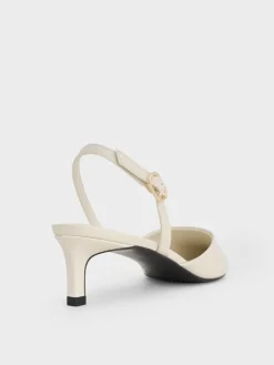 Patent Pointed Slingback Kitten Heels