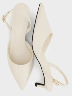 Patent Pointed Slingback Kitten Heels