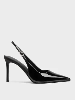 Patent Pointed Slingback Pumps
