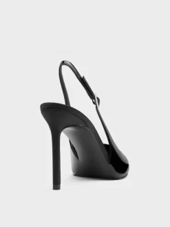 Patent Pointed Slingback Pumps