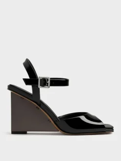 Patent Translucent-Heel Wedges