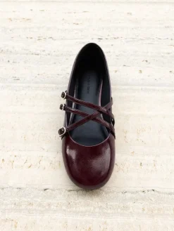 Patent Triple-Strap Mary Jane Flats