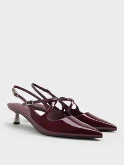 Pauline Patent Crossover Kitten Heels