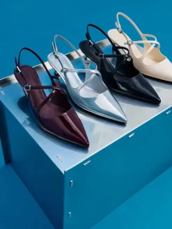 Pauline Patent Crossover Kitten Heels
