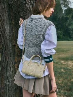 Philomena Raffia Flower Bowling Bag