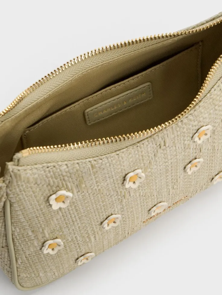 Philomena Raffia Flower Crossbody Bag