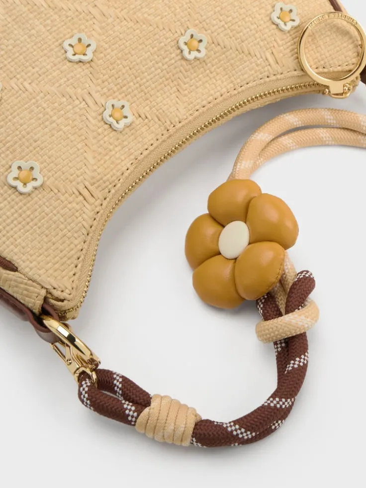 Philomena Raffia Flower Crossbody Bag